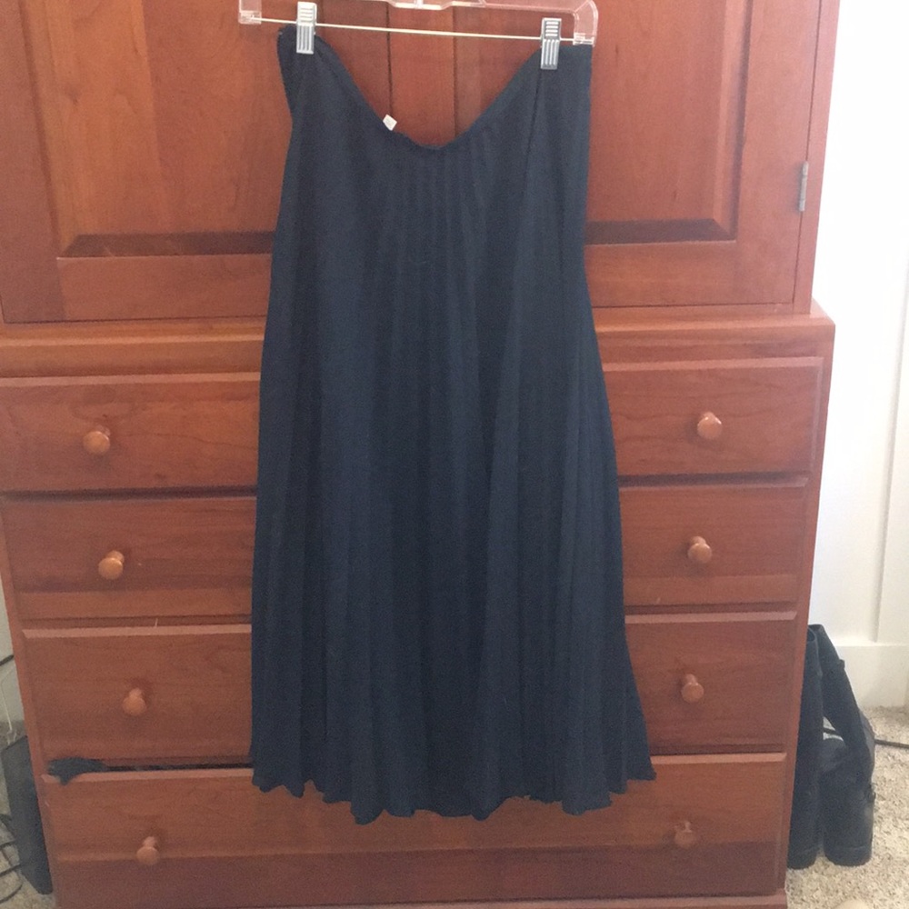 Navy Blue Midi Skirt